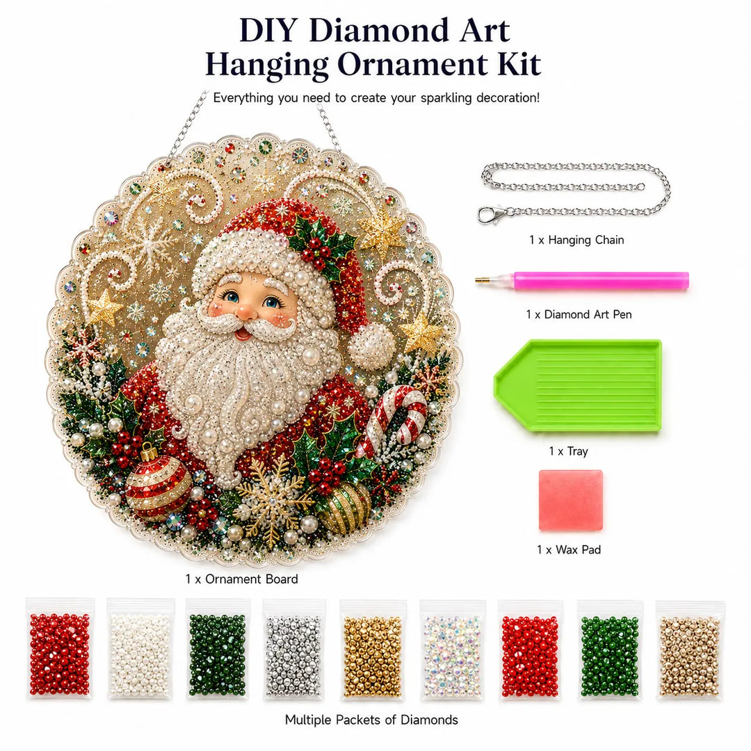 Christmas Pearl Diamond Art Suncatcher Kit – DIY Sparkling Ornament