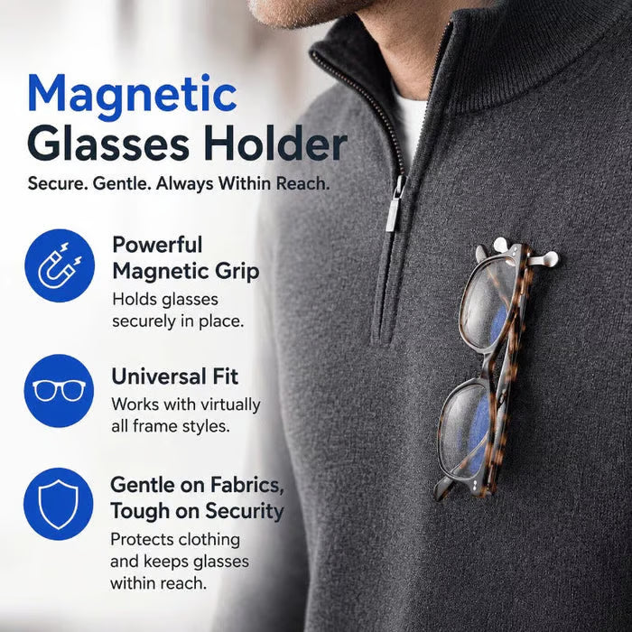Magnetic Eyeglass Holder Clip — Keep Reading Glasses on Your Top