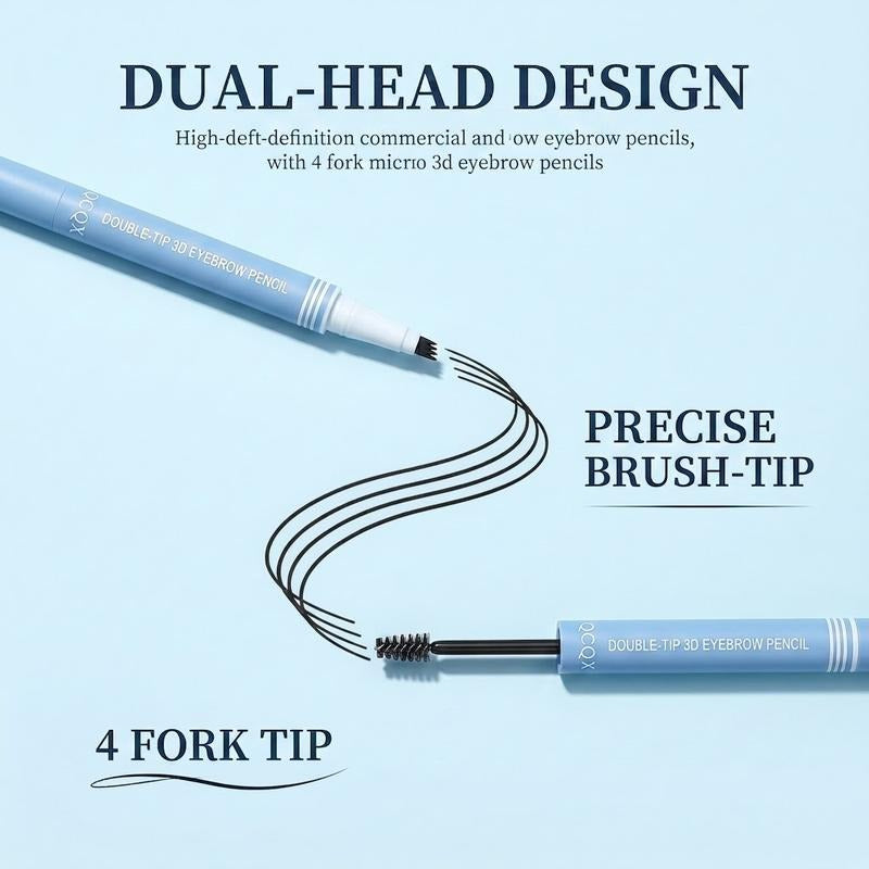 2-in-1 Waterproof Microblading Eyebrow Pen – Fork Tip + Brush