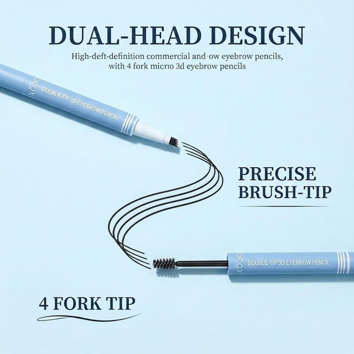 2-in-1 Waterproof Microblading Eyebrow Pen – Fork Tip + Brush