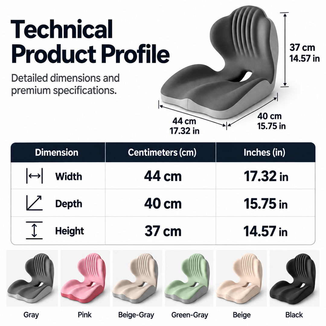 Velloraco™ Integrated Sitting System — All-Day Seat &amp; Lower-Back Support Cushion