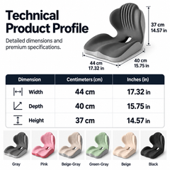 Velloraco™ Integrated Sitting System — All-Day Seat &amp; Lower-Back Support Cushion