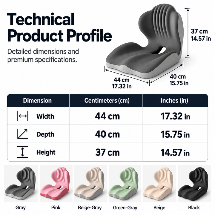 Velloraco™ Integrated Sitting System — All-Day Seat &amp; Lower-Back Support Cushion