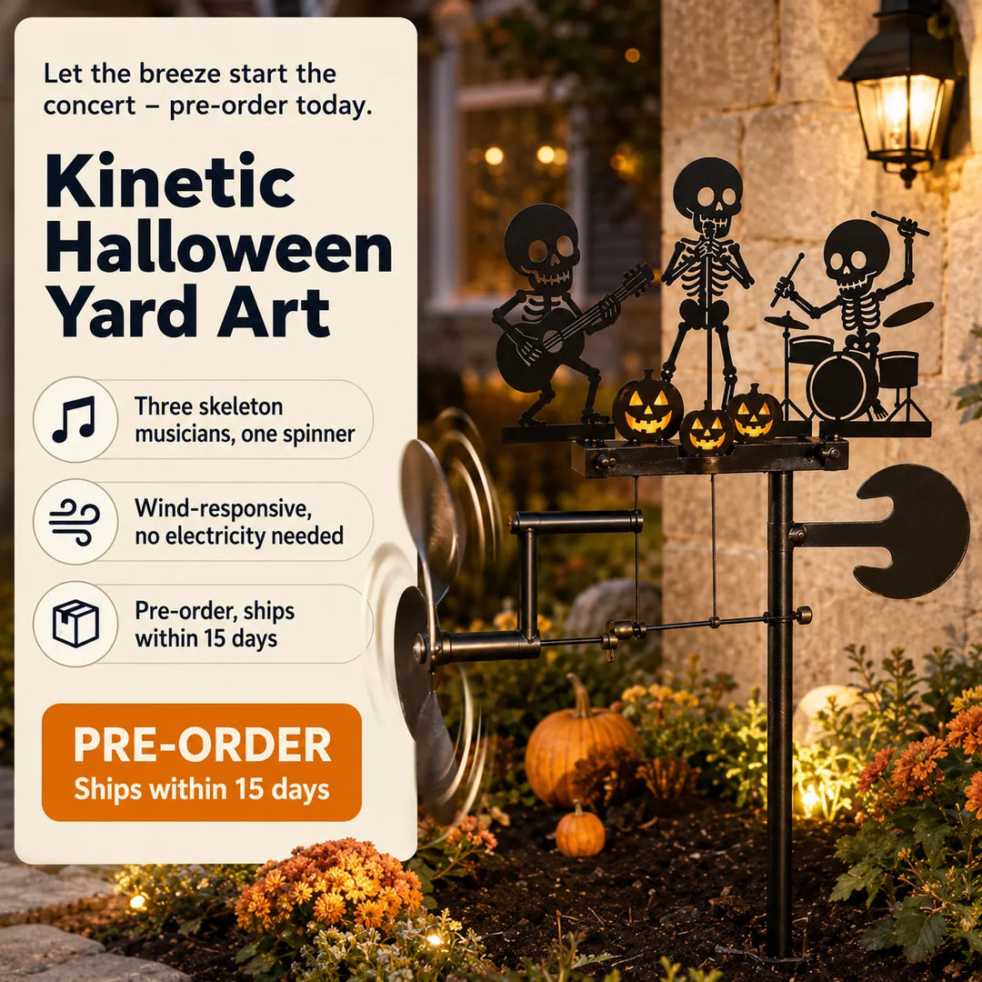 Halloween Skeleton Band Kinetic Wind Spinner – Preorder