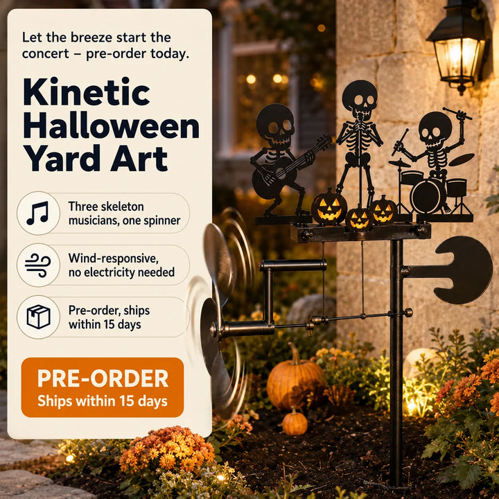 Halloween Skeleton Band Kinetic Wind Spinner – Preorder