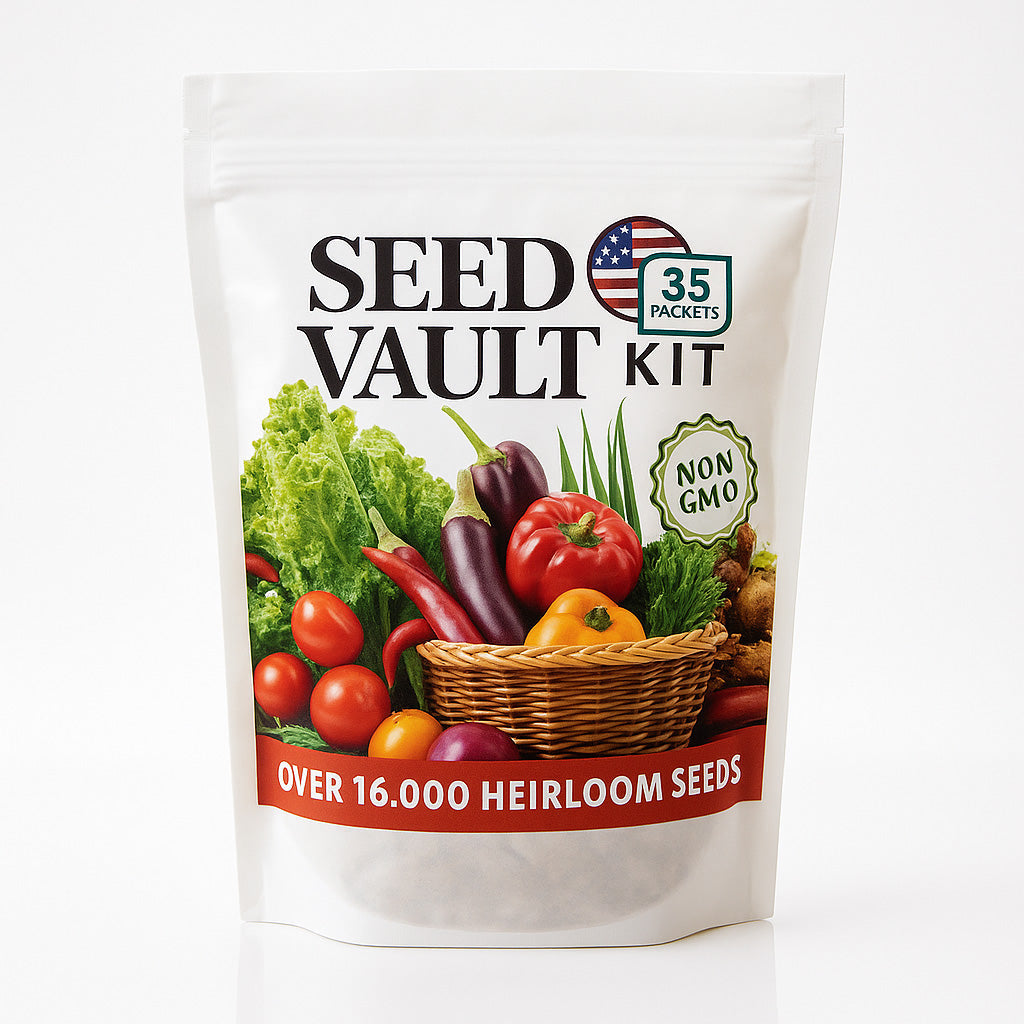 Vegetable Seed Vault Kit – 35 Heirloom Non-GMO Vegetable Seeds for Gardening &amp; Survival Food Storage