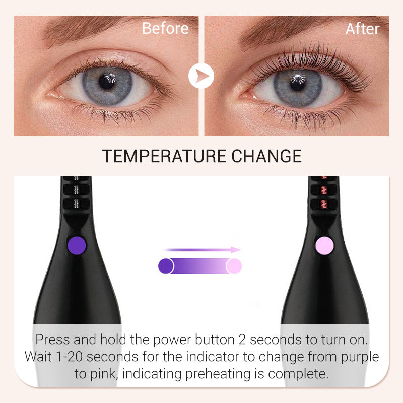 Rechargeable Heated Eyelash Curler, 3 Temp Ionic Lash Comb