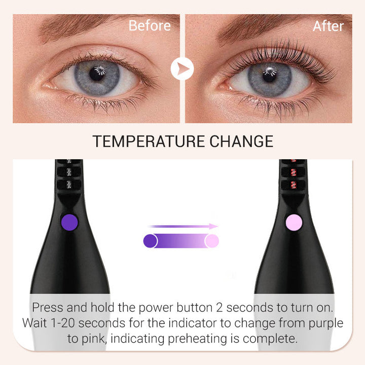 Rechargeable Heated Eyelash Curler, 3 Temp Ionic Lash Comb