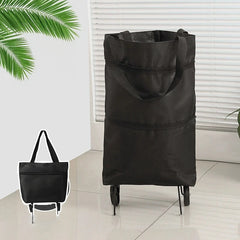 Foldable Rolling Grocery Bag Cart – Large Capacity Tote for Easy Shopping Trips