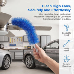 2-Pack Bendable Microfiber Fan Duster — Clean Blades, No Dust Rain