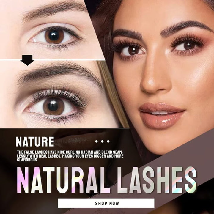 Reusable Self-Adhesive False Eyelashes – No Glue, 3 Pairs &amp; Adhesive Revival Pen