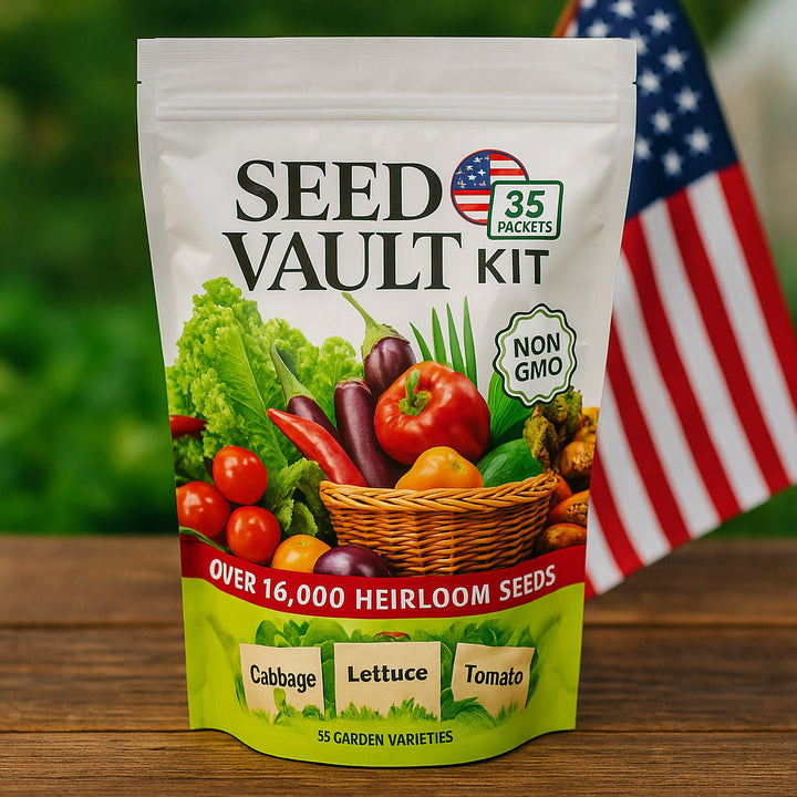 Vegetable Seed Vault Kit – 35 Heirloom Non-GMO Vegetable Seeds for Gardening &amp; Survival Food Storage