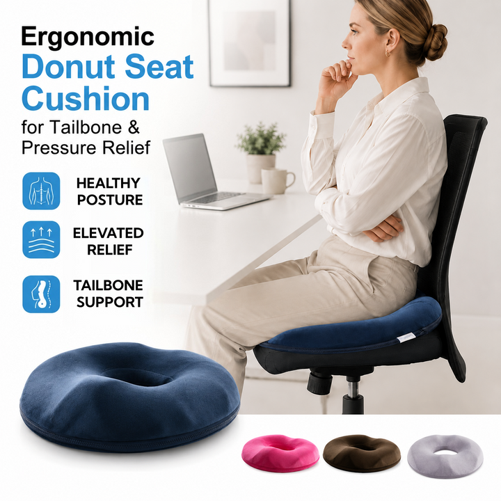 Ergonomic Donut Seat Cushion for Tailbone &amp; Pressure Relief