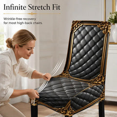 Stretch Damask Dining Chair Covers, Washable Slipcovers 2/4/6 Pack