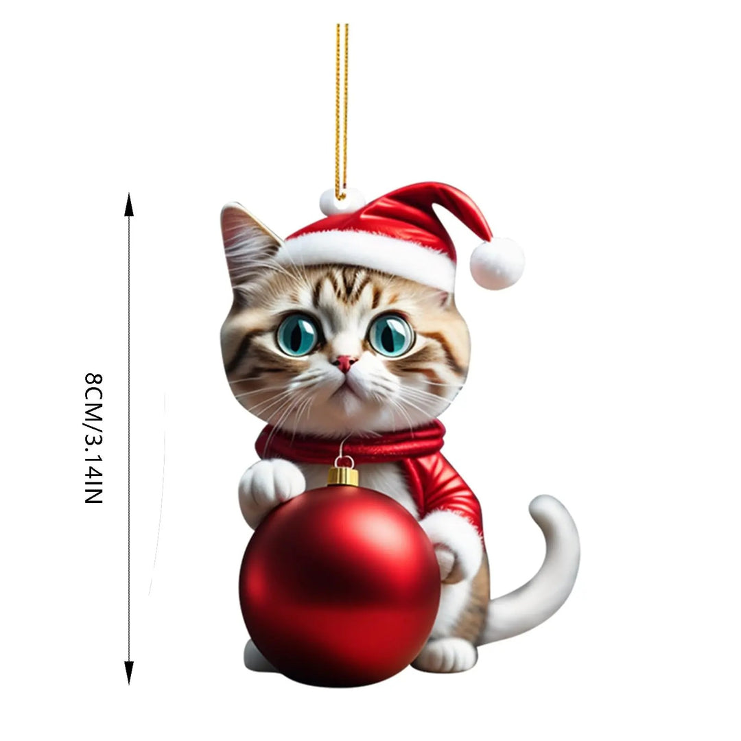 10Pcs - Acrylic Cat Christmas Ornaments — Hanging Tree Decorations