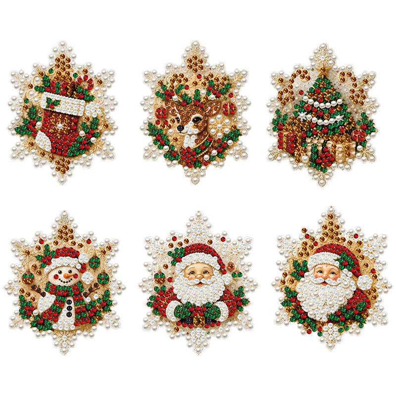 Christmas Snowflake Pearl Art Kit – 6 DIY Hanging Ornaments