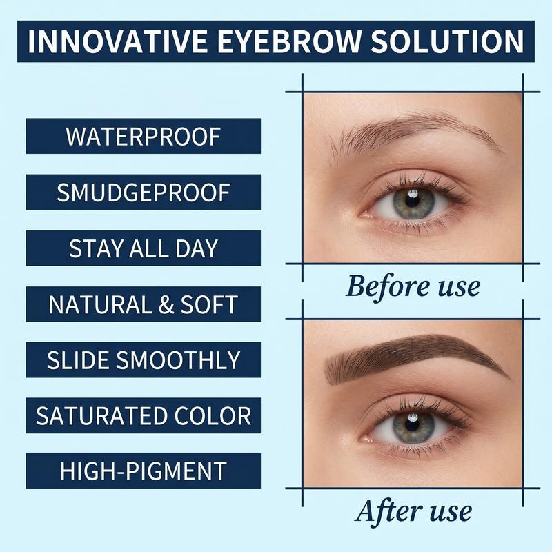 2-in-1 Waterproof Microblading Eyebrow Pen – Fork Tip + Brush