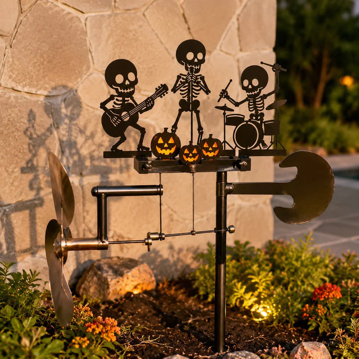 Halloween Skeleton Band Kinetic Wind Spinner – Preorder
