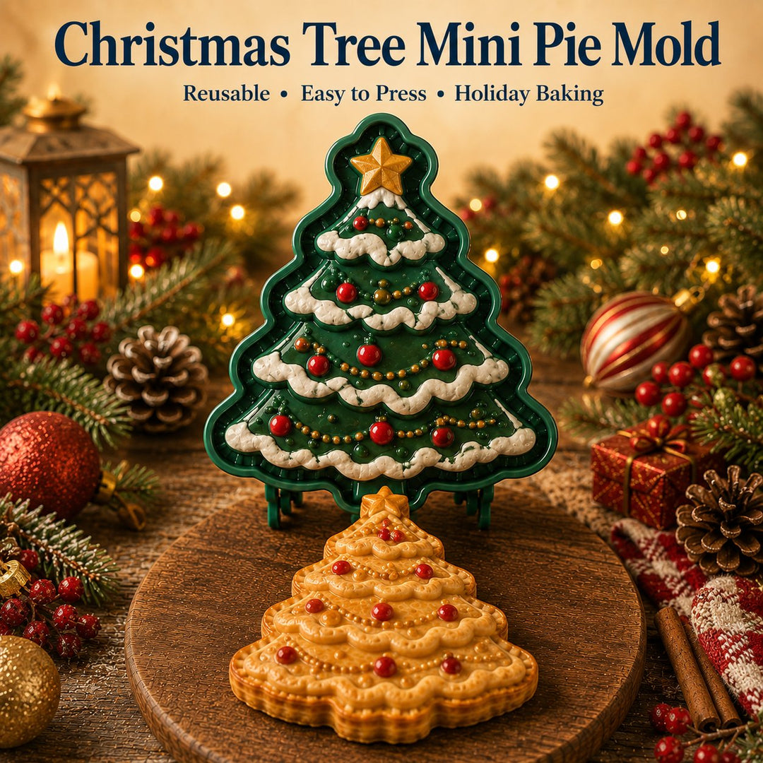 ⏳ Last Day 49% OFF – 🎄 9-Design Christmas Mini Pie Mold Collection | Reusable Embossed Molds for Shaping Detailed Santa, Snowman, Reindeer, Tree &amp; Holiday Pies 🥧✨