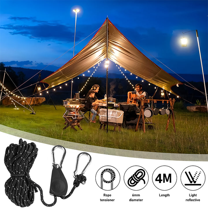 Tent Windproof Pulley Rope System, Outdoor Guy Line with Rope Included