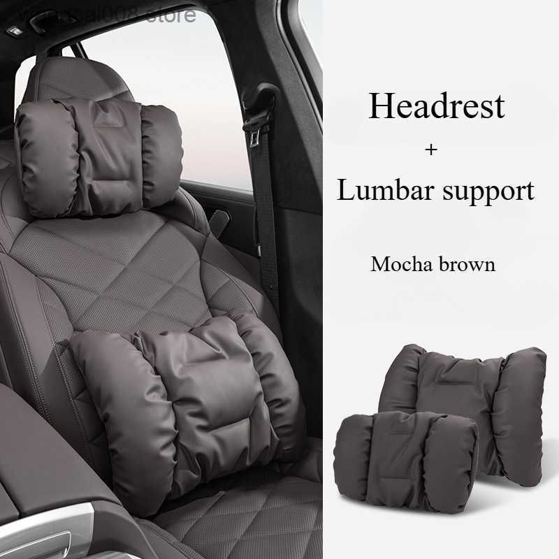 Cloud-like Suede-Touch Car Headrest &amp; Lumbar Set – Premium Driving Comfort