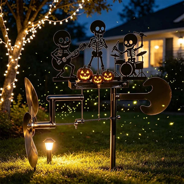 Halloween Skeleton Band Kinetic Wind Spinner – Preorder
