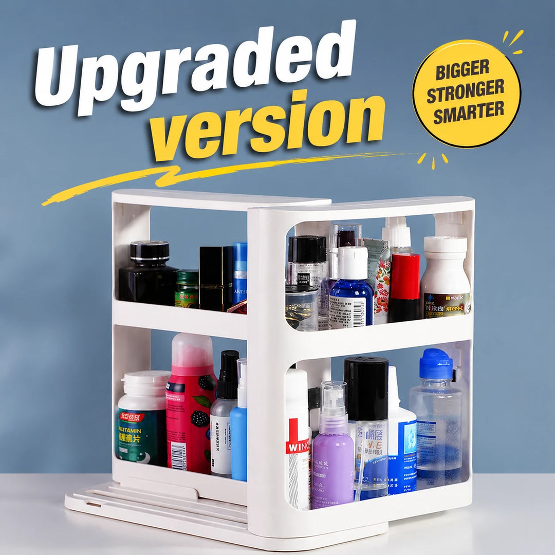 2-Tier Pull-Out Cabinet Organizer – Easy-Access Sliding Spice &amp; Medicine Rack