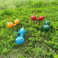4Pcs Dancing Ant Garden Decor | Bouncy Metal Yard Art