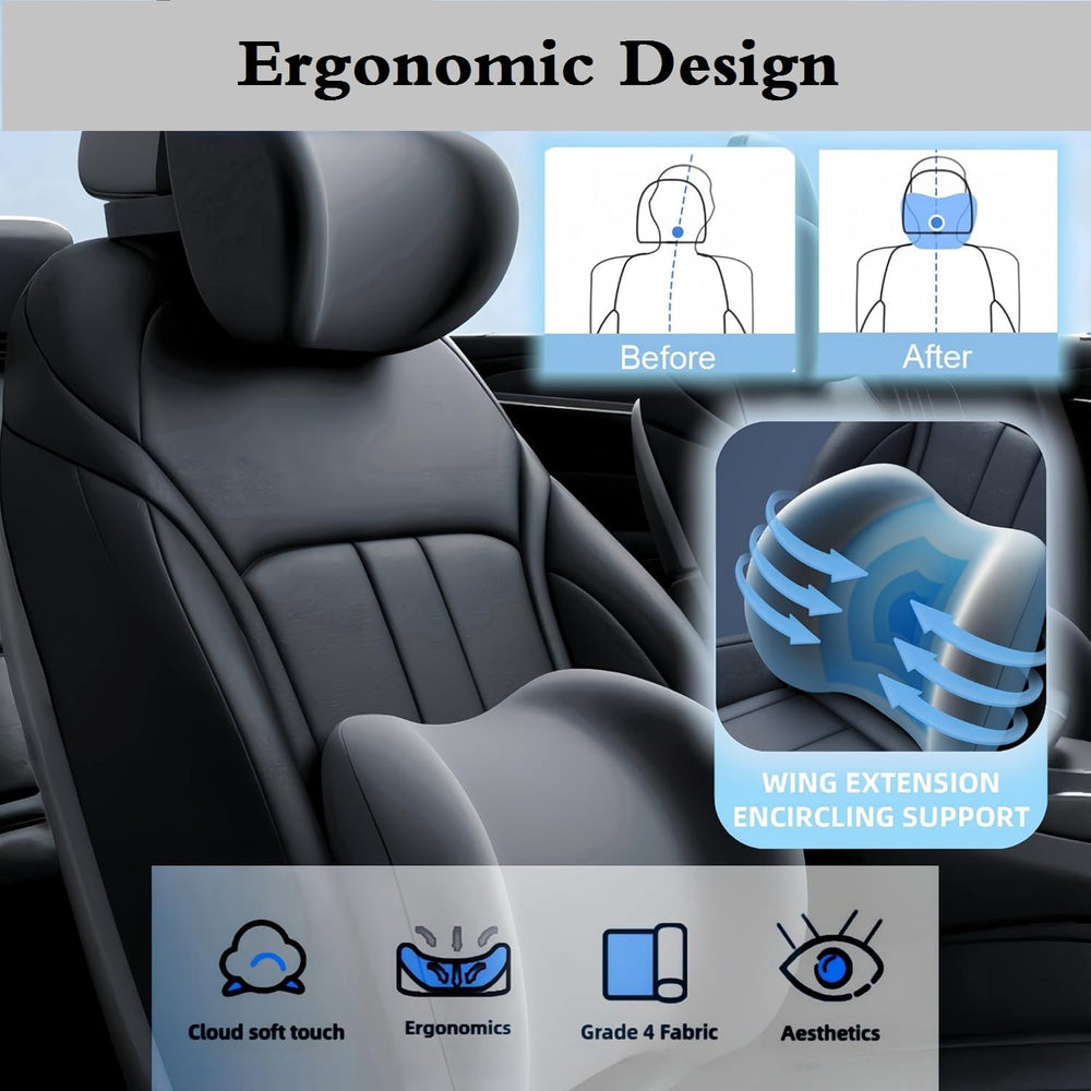 Car Headrest & Lumbar Support Cushion-Erase Your Driving Pain - Velloraco