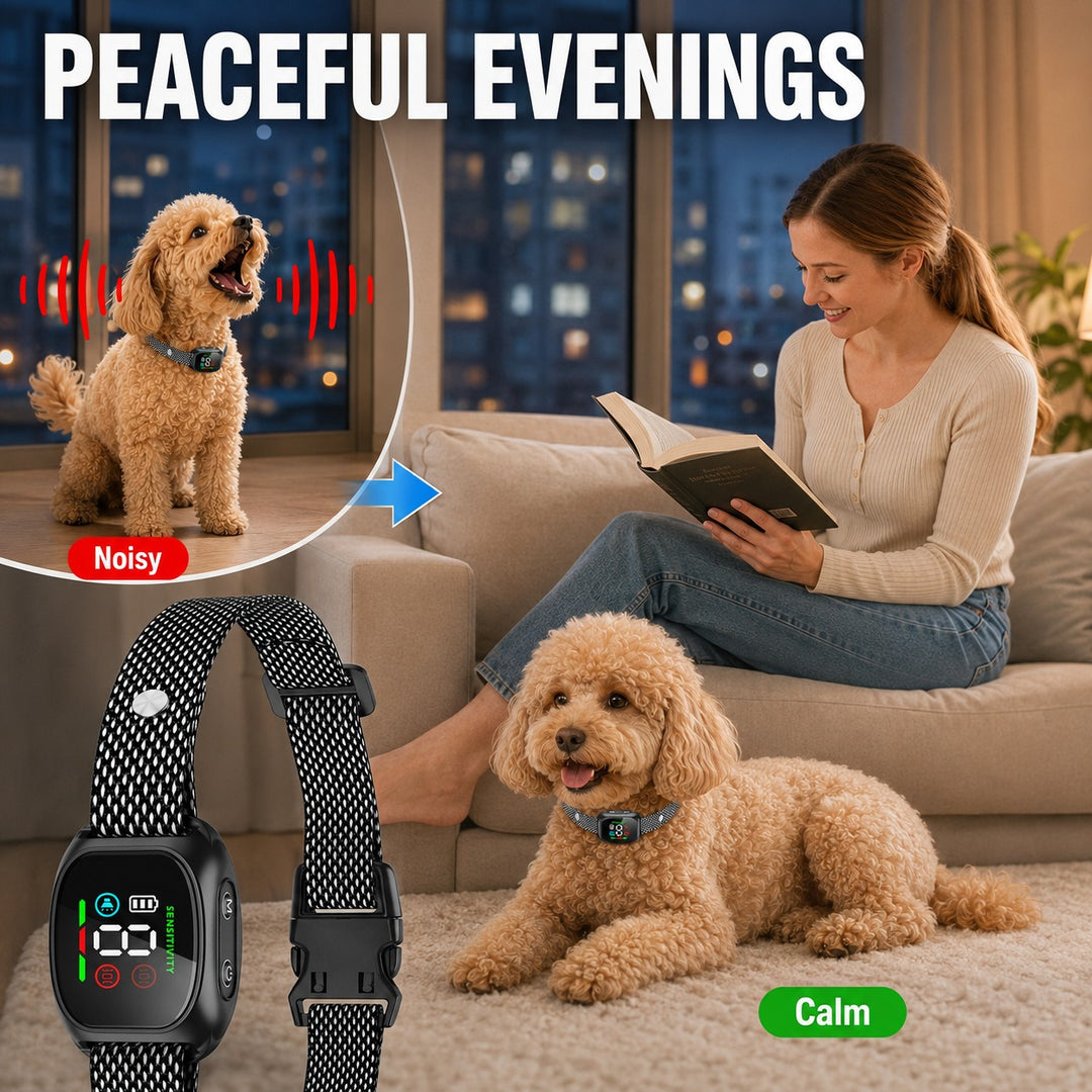 No-Shock Anti-Bark Collar – Humane Vibration &amp; Beep Training, IP67