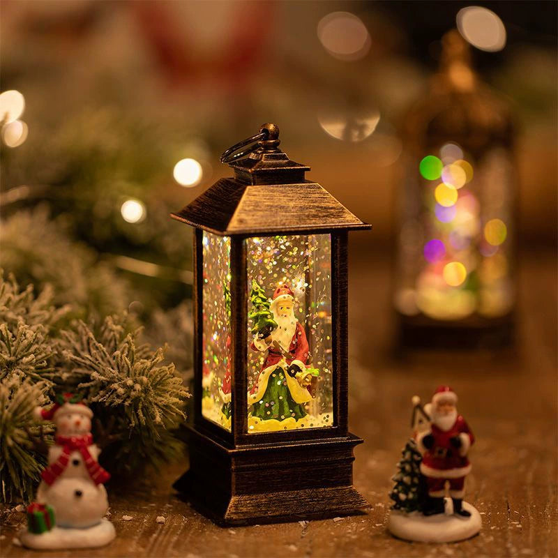 Christmas Light-Up Musical Lantern with Swirling Glitter