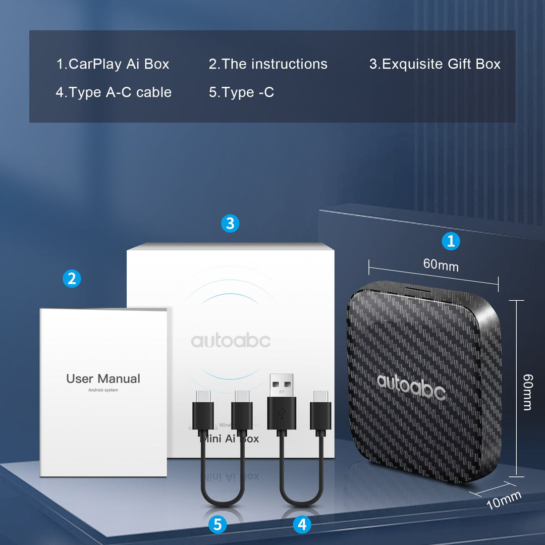 2GB+16GB-AUTOABC Wireless CarPlay Adapter – Upgrade Wired to Wireless