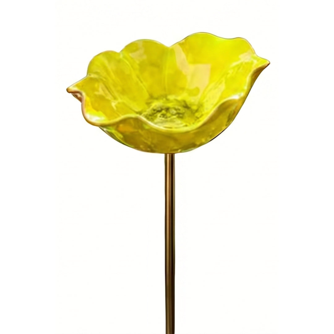 PetalHaven Hand-Formed Poppy Bird Bath – Elegant Garden Stake Decor