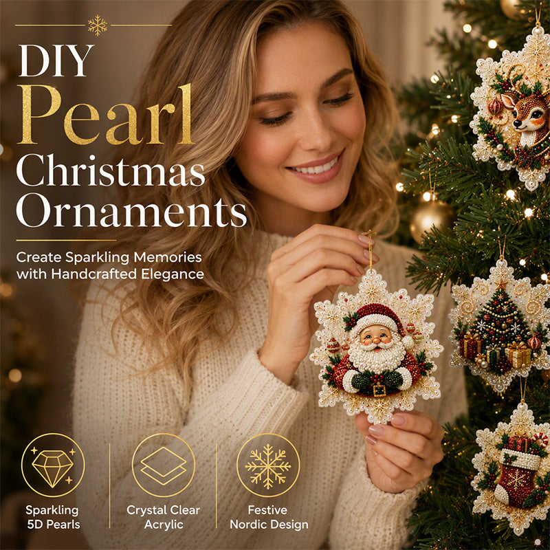 Christmas Snowflake Pearl Art Kit – 6 DIY Hanging Ornaments