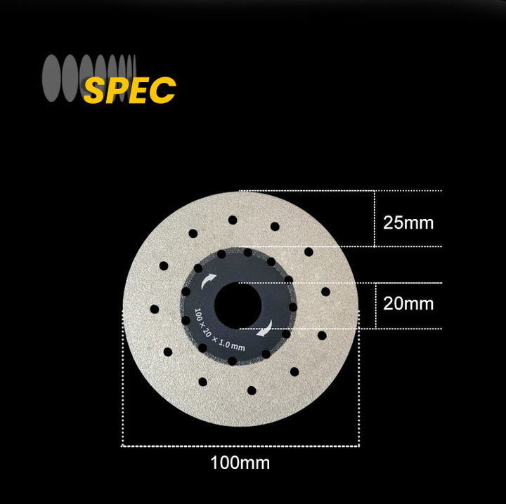 Diamond Cutting Disc for Stone and Tile, 100mm Multi-Hole Blade