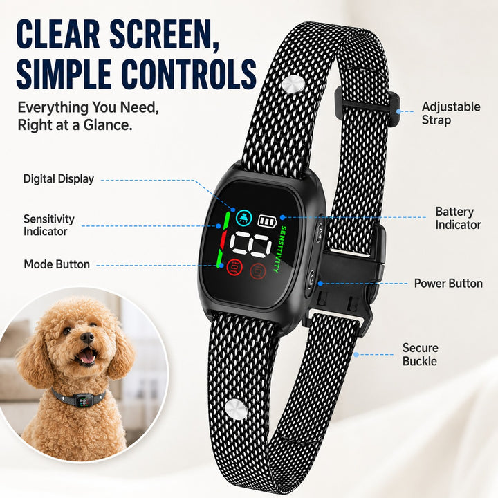 No-Shock Anti-Bark Collar – Humane Vibration &amp; Beep Training, IP67