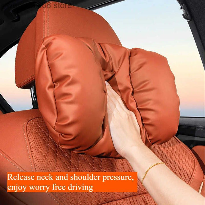 Cloud-like Suede-Touch Car Headrest &amp; Lumbar Set – Premium Driving Comfort
