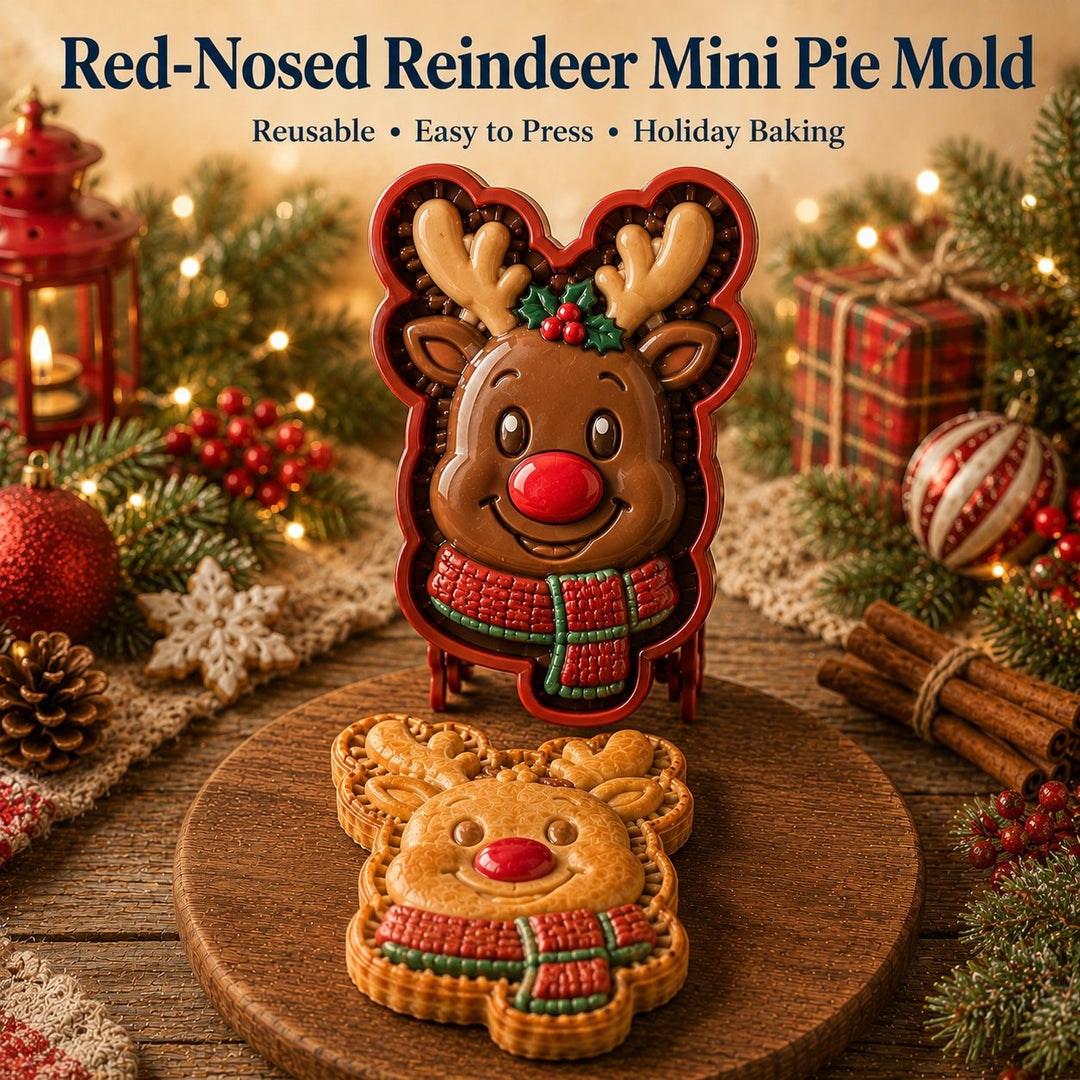 ⏳ Last Day 49% OFF – 🎄 9-Design Christmas Mini Pie Mold Collection | Reusable Embossed Molds for Shaping Detailed Santa, Snowman, Reindeer, Tree &amp; Holiday Pies 🥧✨