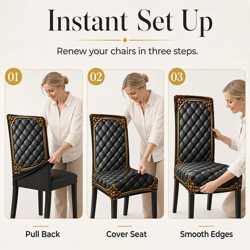 Stretch Damask Dining Chair Covers, Washable Slipcovers 2/4/6 Pack