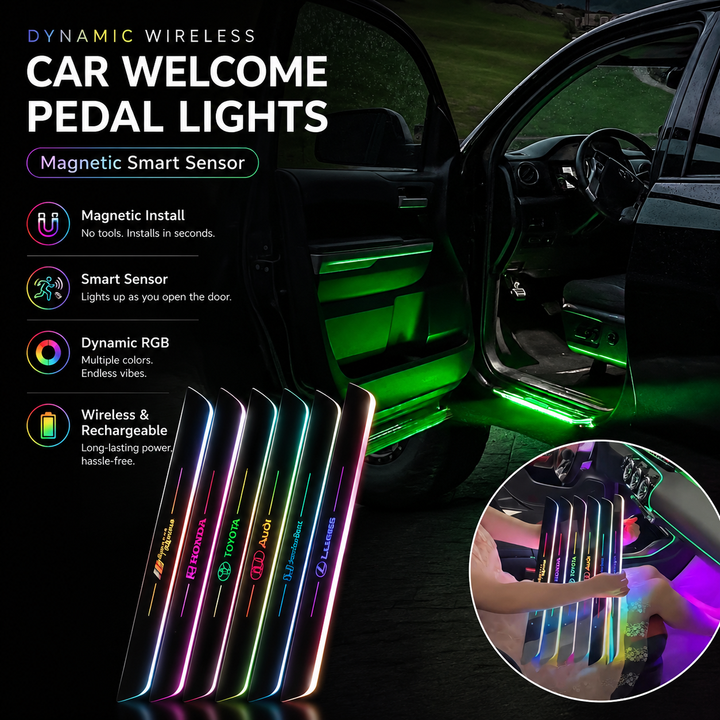 Dynamic Wireless Car Welcome Pedal Lights (Magnetic Smart Sensor)