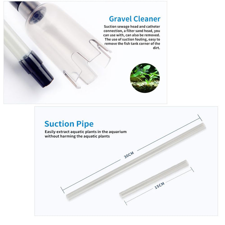 Electric Aquarium Gravel Cleaner - 3-in-1 Water Change &amp; Sand Wash