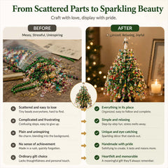 🎄✨DIY Beaded Christmas Tree Kit with Lights -🎅 Mini Tabletop Holiday Decoration