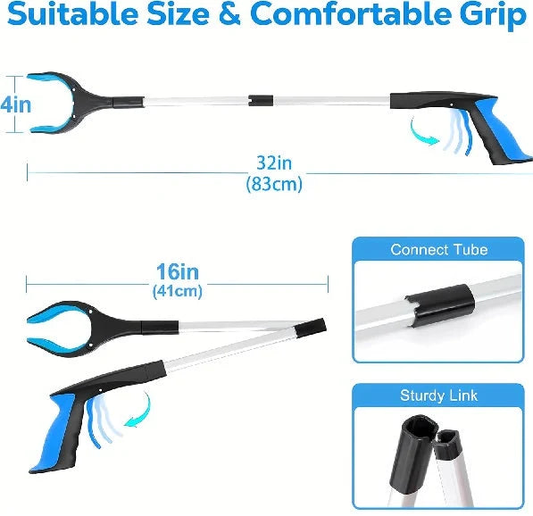 32-Inch Foldable Reacher Grabber Tool with Magnetic Rotating Jaw