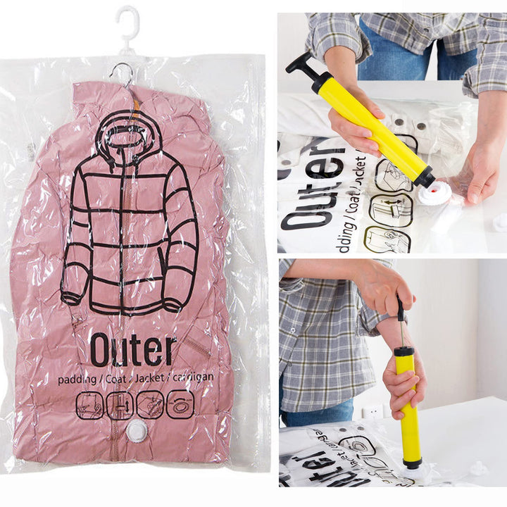 Hanging Vacuum Storage Bags: Heavy - Duty Space - Saver System for Coats &amp; Jackets - Velloraco