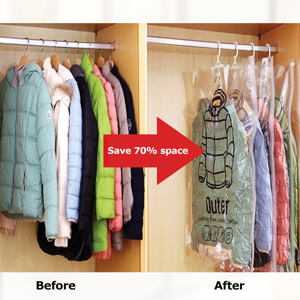 Hanging Vacuum Storage Bags: Heavy - Duty Space - Saver System for Coats & Jackets - Velloraco