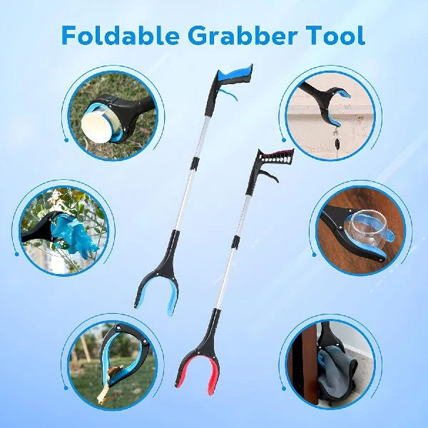 32-Inch Foldable Reacher Grabber Tool with Magnetic Rotating Jaw