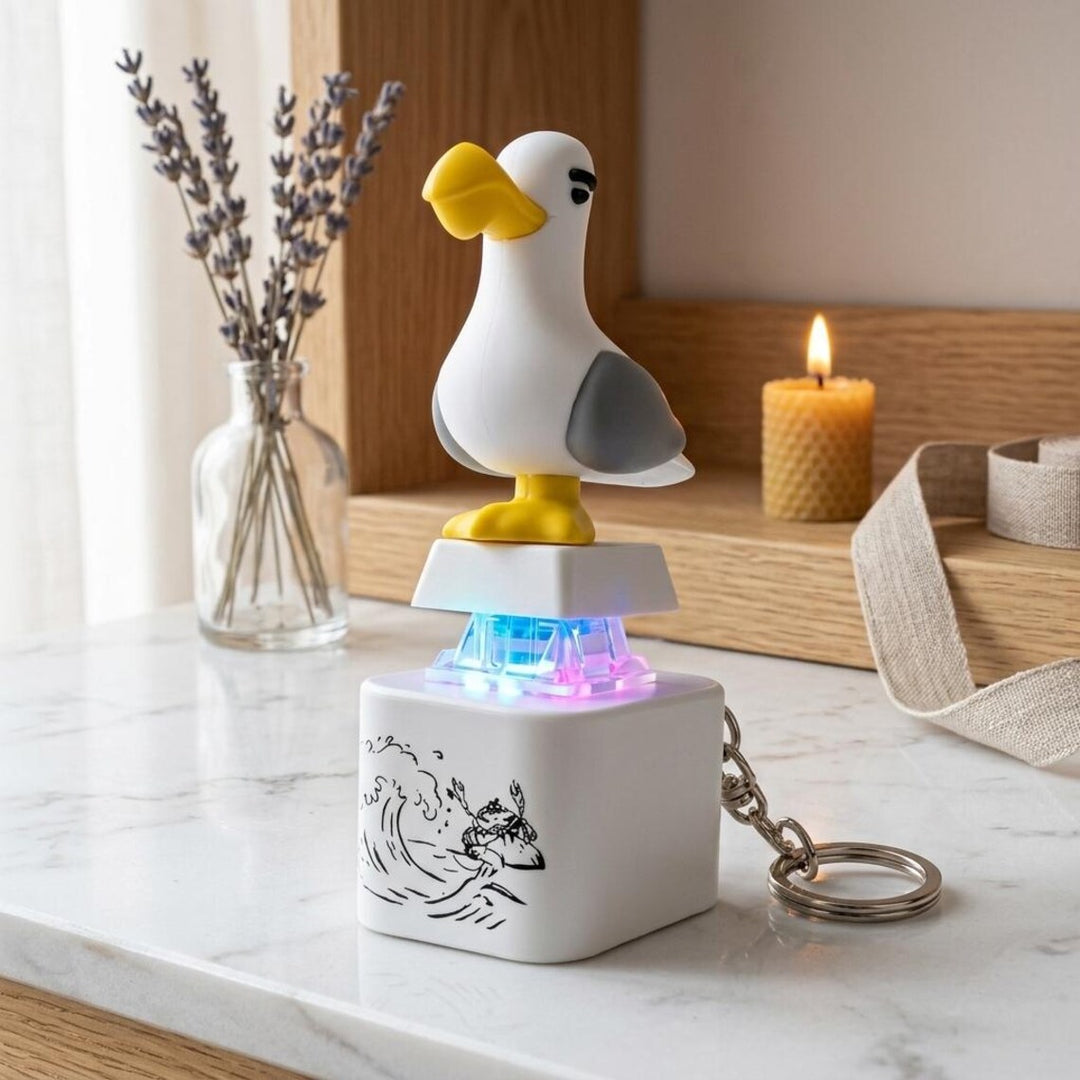 2-Piece Funny Seagull "MINE!" Keycap Keychain – Cute Mechanical Keyboard Fidget Toy, Value Set