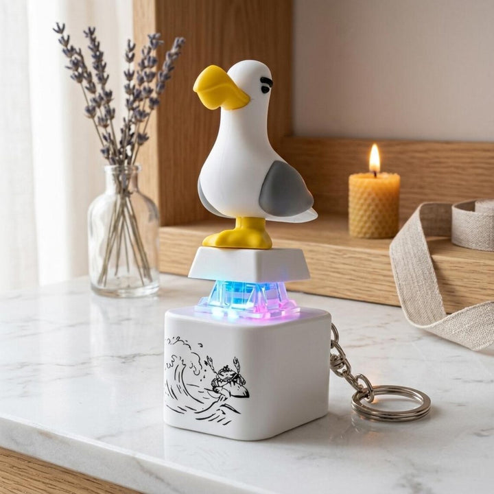 2-Piece Funny Seagull "MINE!" Keycap Keychain – Cute Mechanical Keyboard Fidget Toy, Value Set