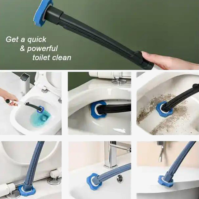 Toilet Cleaning Wand Set with 8 Replacement Heads