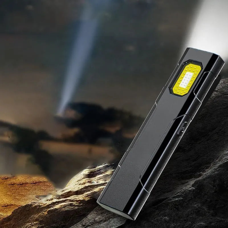 Magnetic Hands-Free Work Light - Dual Mode LED &amp; COB, Ultra-Light Clip
